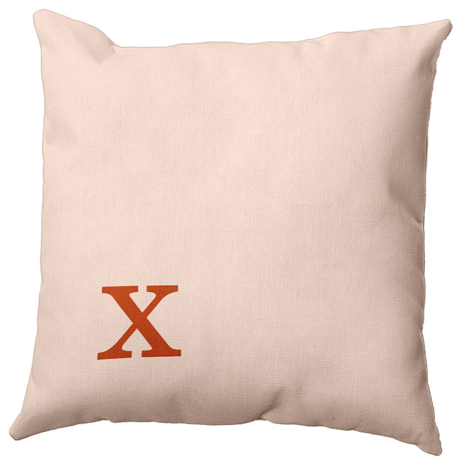 20"x20" Modern Monogram Decorative Throw Pillow, Sienna