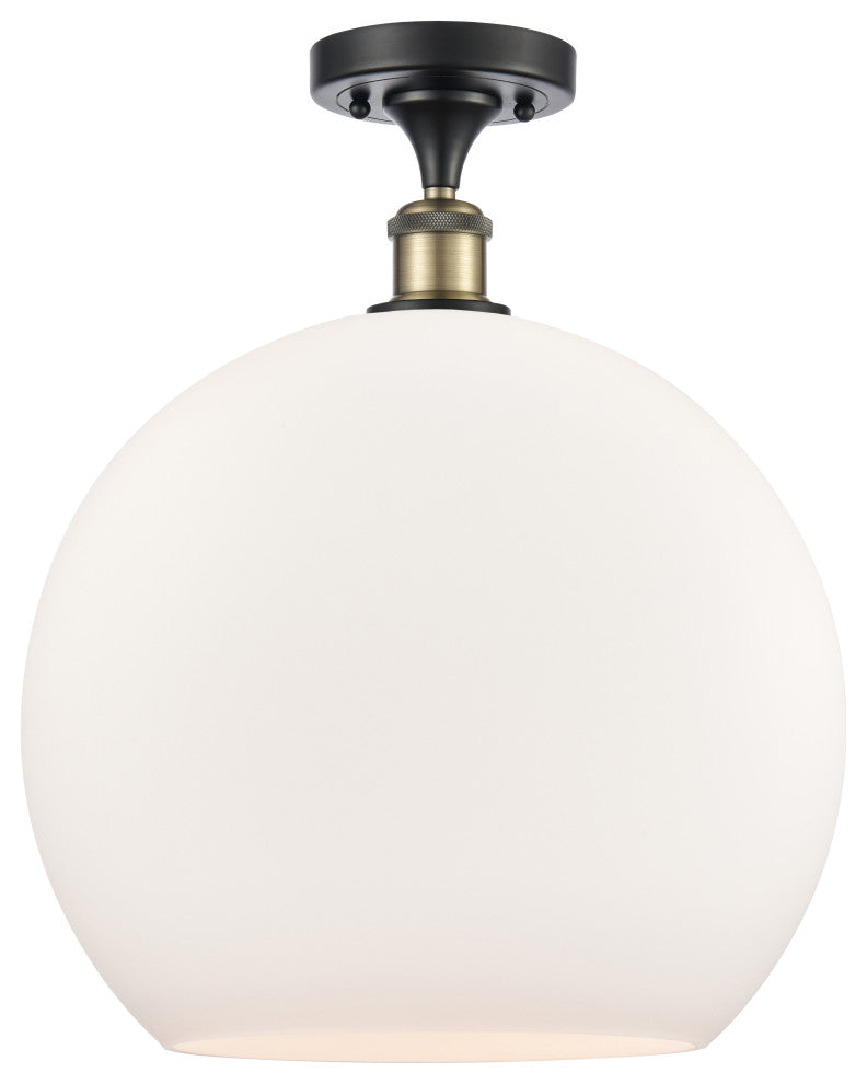 Innovations 516-1C-BAB-G121-14-LED 1-Light Semi-Flush Mount, Black Antique Brass