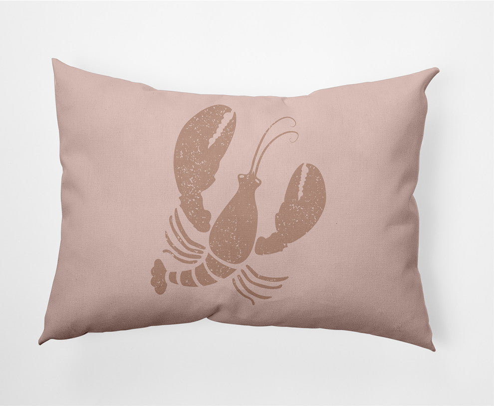 14x20" Lobster Nautical Decorative Indoor Pillow, Mauve