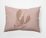 14x20" Lobster Nautical Decorative Indoor Pillow, Mauve