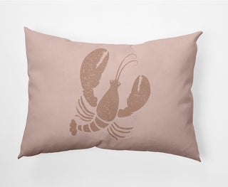 14x20" Lobster Nautical Decorative Indoor Pillow, Mauve