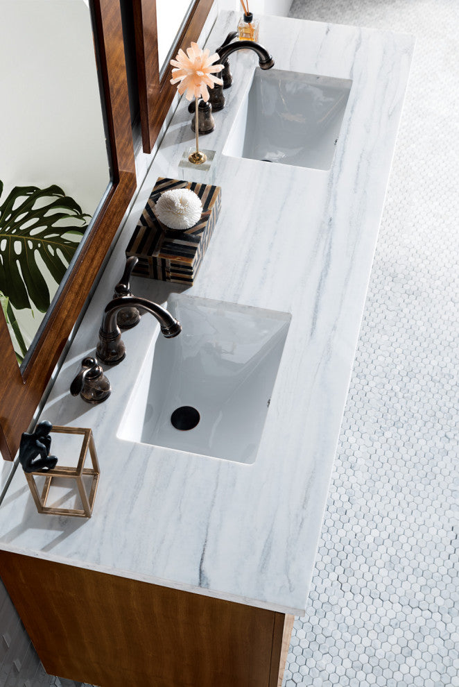 James Martin 850-V72-AWT-3AF 72" Double Vanity with 3 CM Solid Surface Top