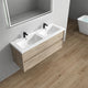 Ashley 60'' Floating Vanity, Acrylic Top, Double Sink, Light Oak