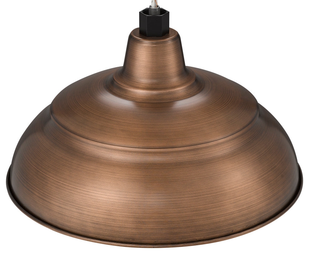 R Series Collection 1-Light 14" RLM Warehouse Shade, Natural Copper