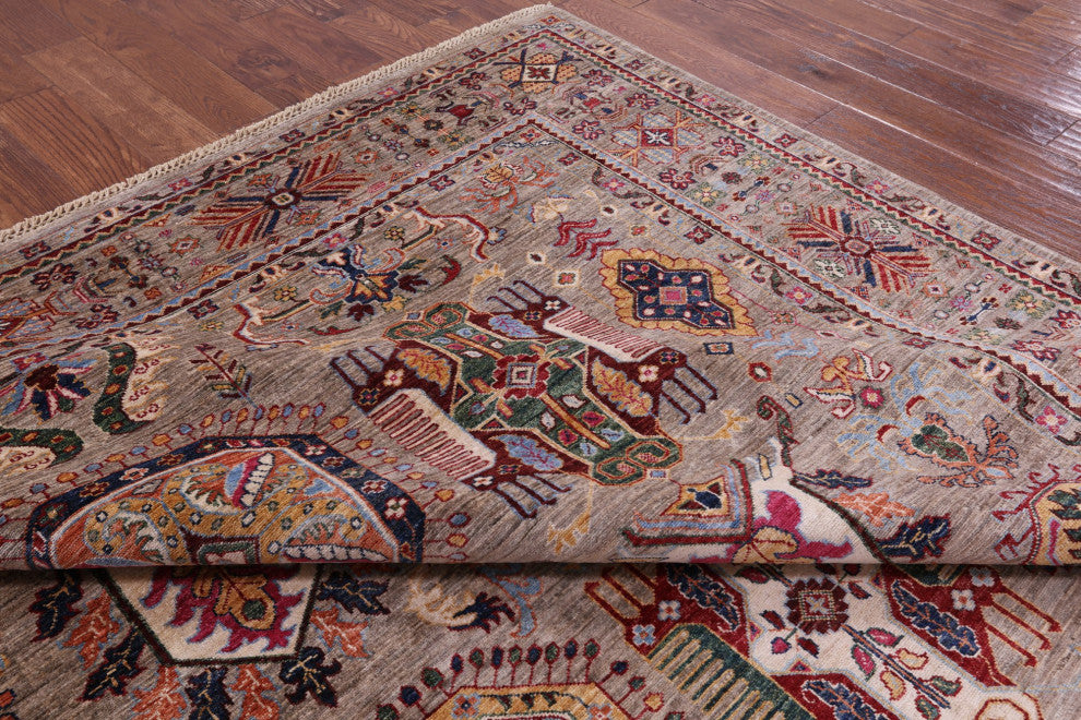 8' 4" X 11' 6" Persian Tabriz Handmade Wool Rug Q7600