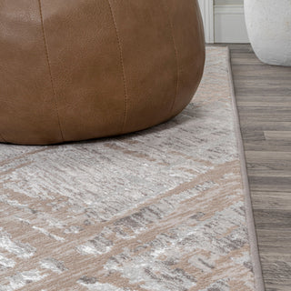 Slant Modern Abstract Beige/Gray 4 ft. x 6 ft. Area Rug