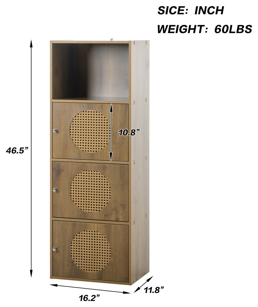 Freestanding Storage Cabinet with Door for Living Room Bedroom, 49" X 47"