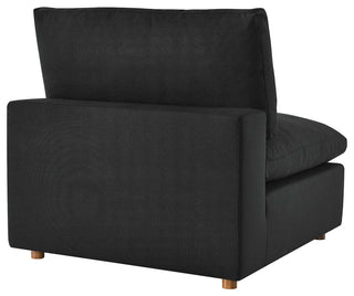 Commix Down Filled Overstuffed 6-Piece Sectional Sofa, Black
