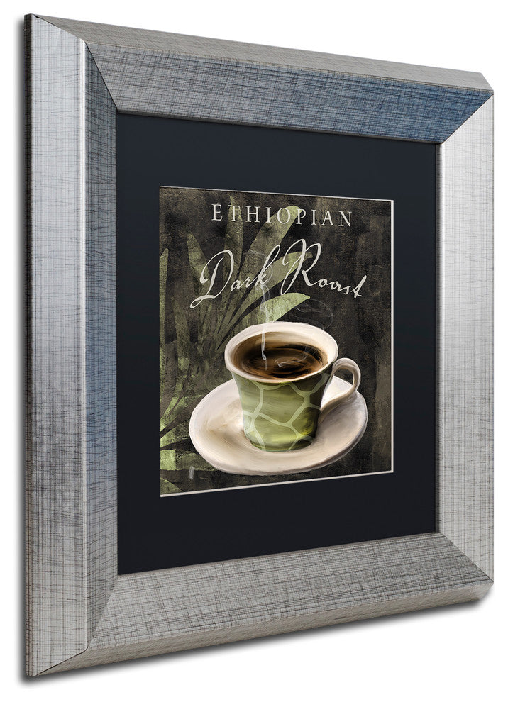 Color Bakery 'Afrikan Coffee III' Art, Silver Frame, Black Matte, 11"x11"
