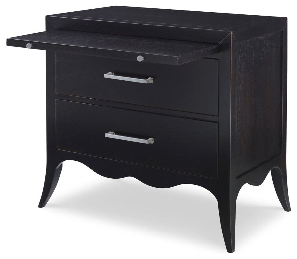 Ambella Home Collection - Beatrix Nightstand (Large) - Hand Rubbed Raven