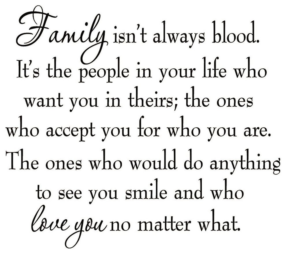 VWAQ Family Isn't Always Blood Wall Decal Saying Home Decor Stickers Quotes