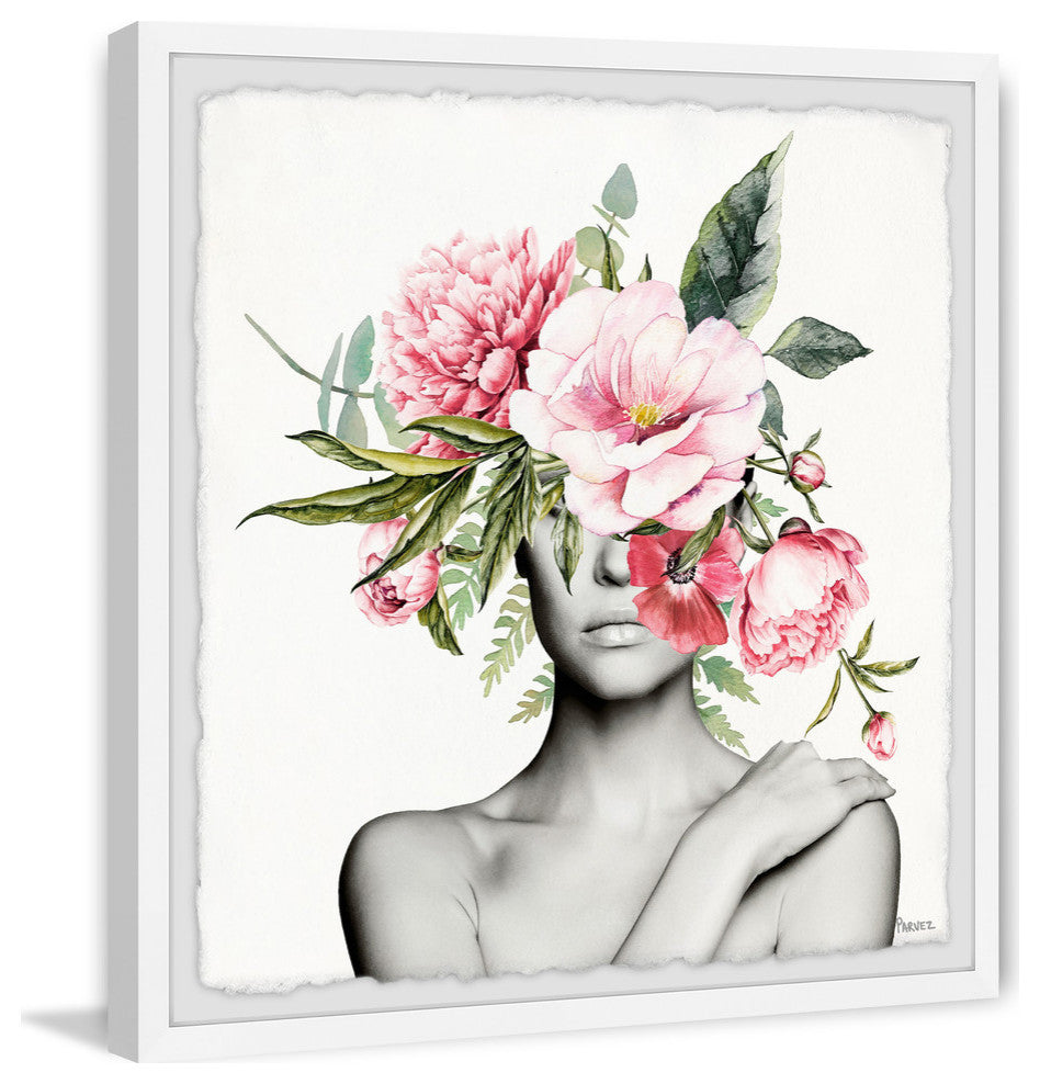 "Pinkish Bloom" Framed Painting Print, 32"x32"