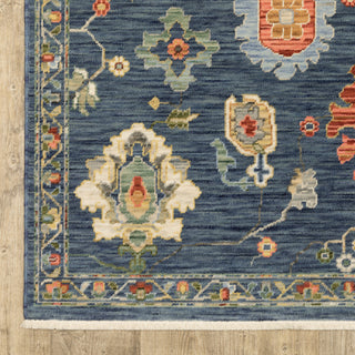Leoness Vintage Traditional Blue/ Multi Area Rug, 3'3" x 5'