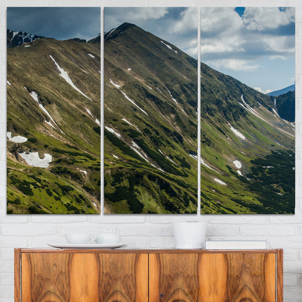 "Tatra Mountains Panoramic View" Art Print Canvas, 3 Panels, 36"x28"