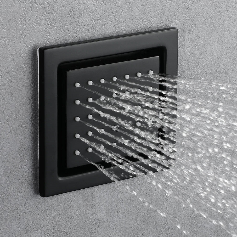 Touch Panel Controlled LED Shower System, Matte Black D - Touch Panel Light