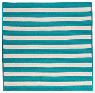 Stripe It TR49 Turquoise Indoor/Outdoor Area Rug, Rectangular 3'x5'
