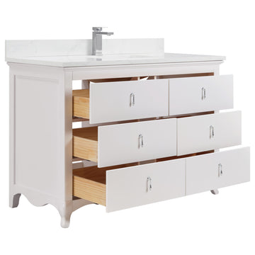 Legion Furniture WS2512 Series Bathroom Sink Vanity, Dreamy White, 48", Artificial Stone Top, Single Sink