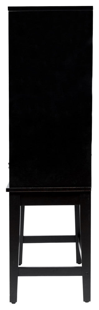 Furniture of America Setley Modern Wood Two-Tone Wine Rack in Black