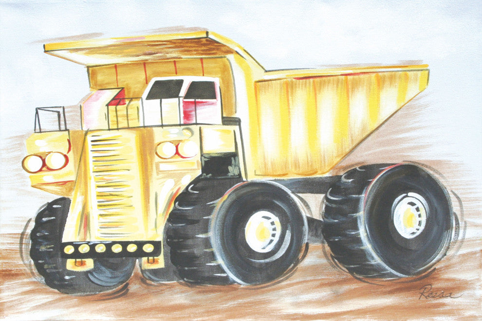 "Dump Truck" by Reesa Qualia Painting Print Wrapped Canvas, 60x40