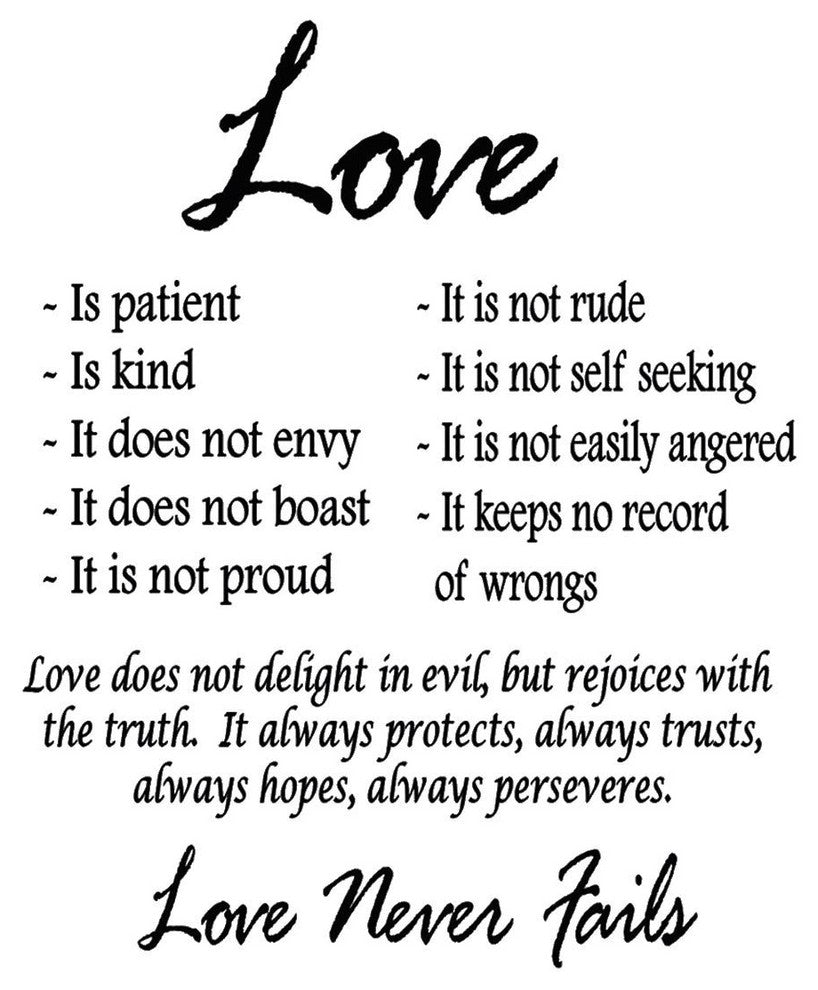 VWAQ Love is patient love is kind wall art decor vinyl decal sayings religious