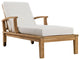 Modway Marina Outdoor Patio Teak Single Chaise, Natural White
