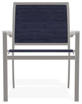 Bazza Sling Stackable Outdoor Dining Chair, Collect Indigo/Warm Gray