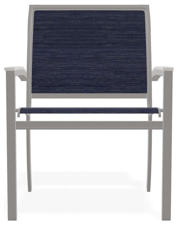 Bazza Sling Stackable Outdoor Dining Chair, Collect Indigo/Warm Gray