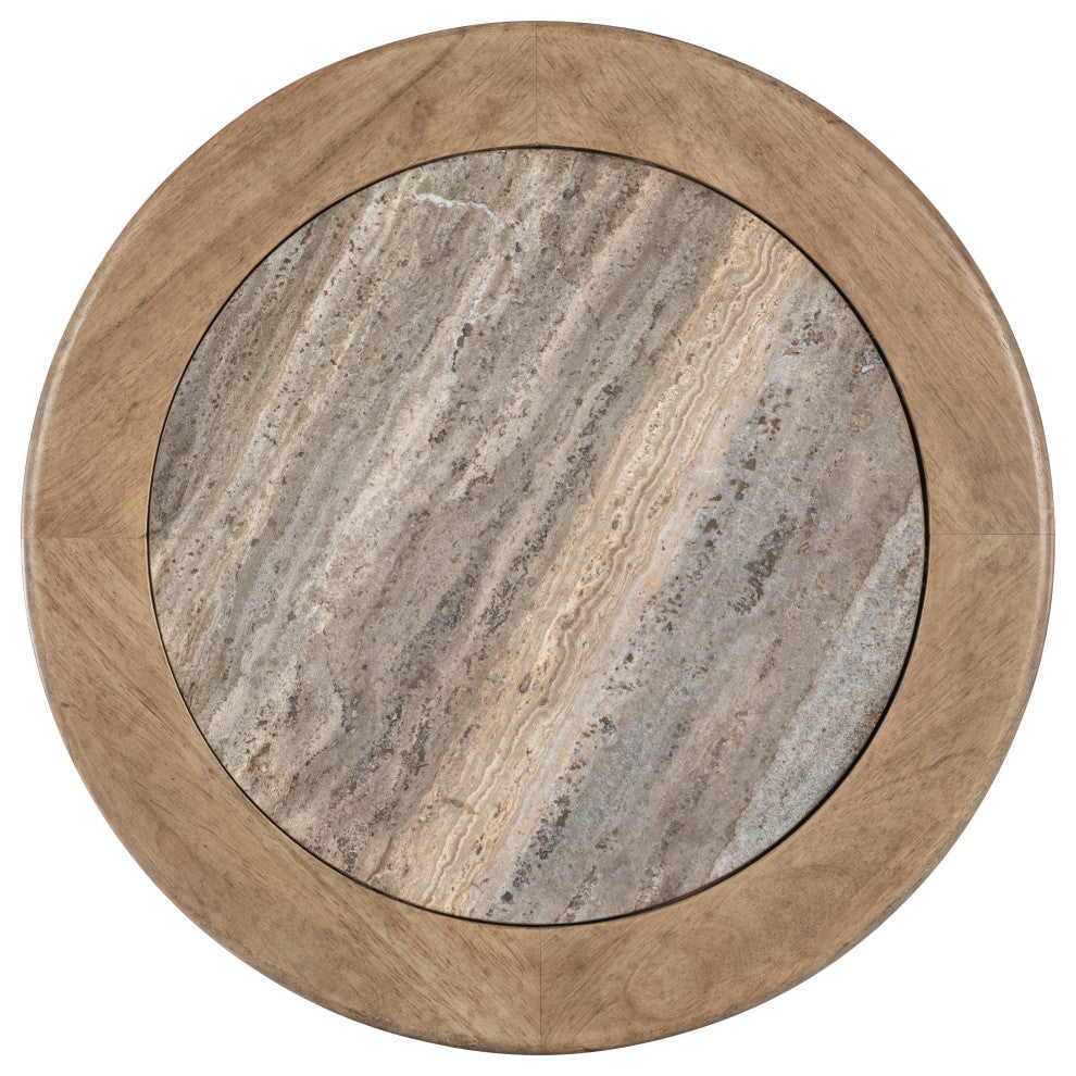Vineyard Row Round Pedestal End Table
