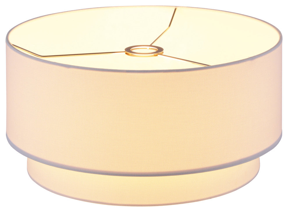 Artiva Large Premium Double Drum Linen Shade, Off White