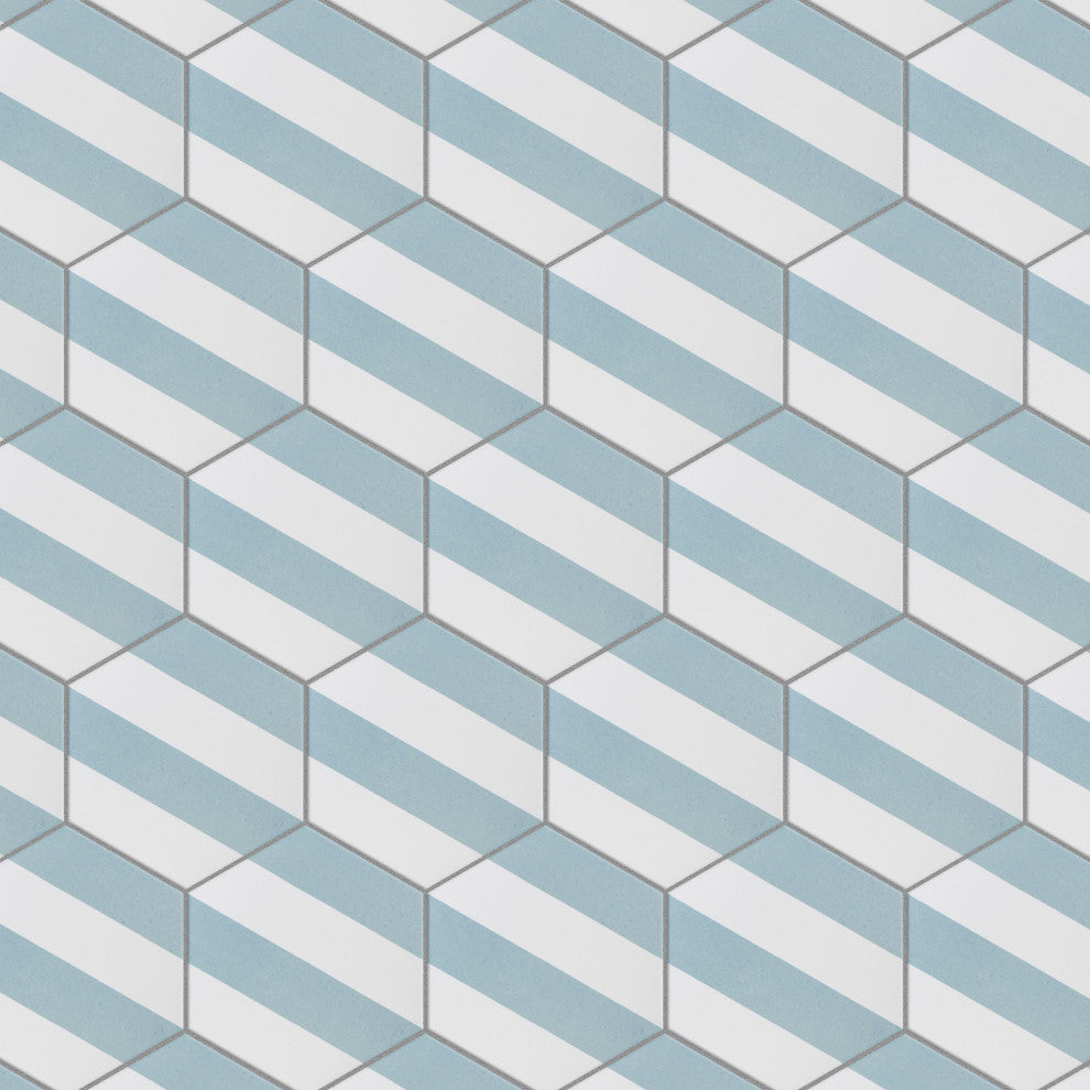 Porto Capri Hex Aqua Porcelain Floor and Wall Tile