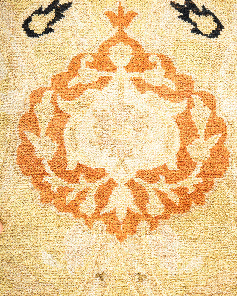 Eclectic, One-of-a-Kind Hand-Knotted Area Rug Green, 9' 3" x 12' 2"