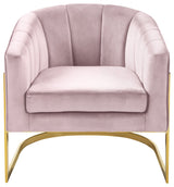 Carter Velvet Upholstered Accent Chair, Pink