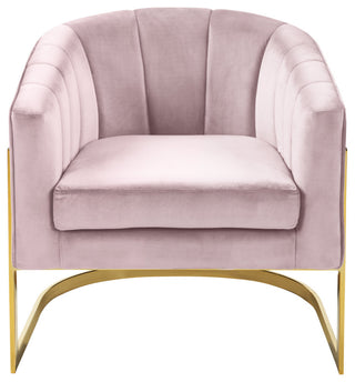 Carter Velvet Upholstered Accent Chair, Pink