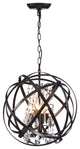 Adonia Antique Black 4-Light Globe Crystal Chandelier