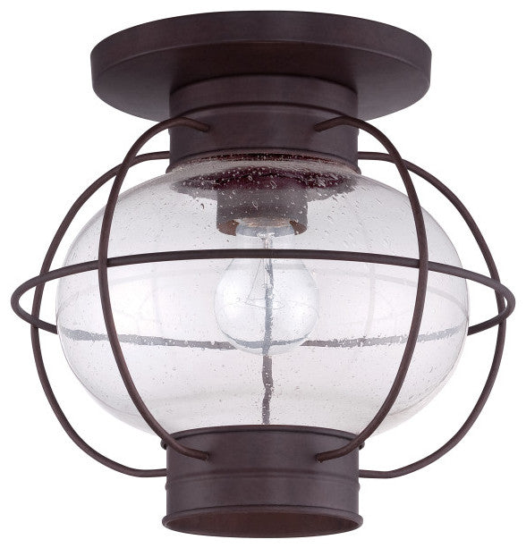 Quoizel COR1611K One Light Outdoor Flush Mount Cooper Mystic Black