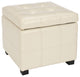 Maiden Tufted Storage Bench - White, Small