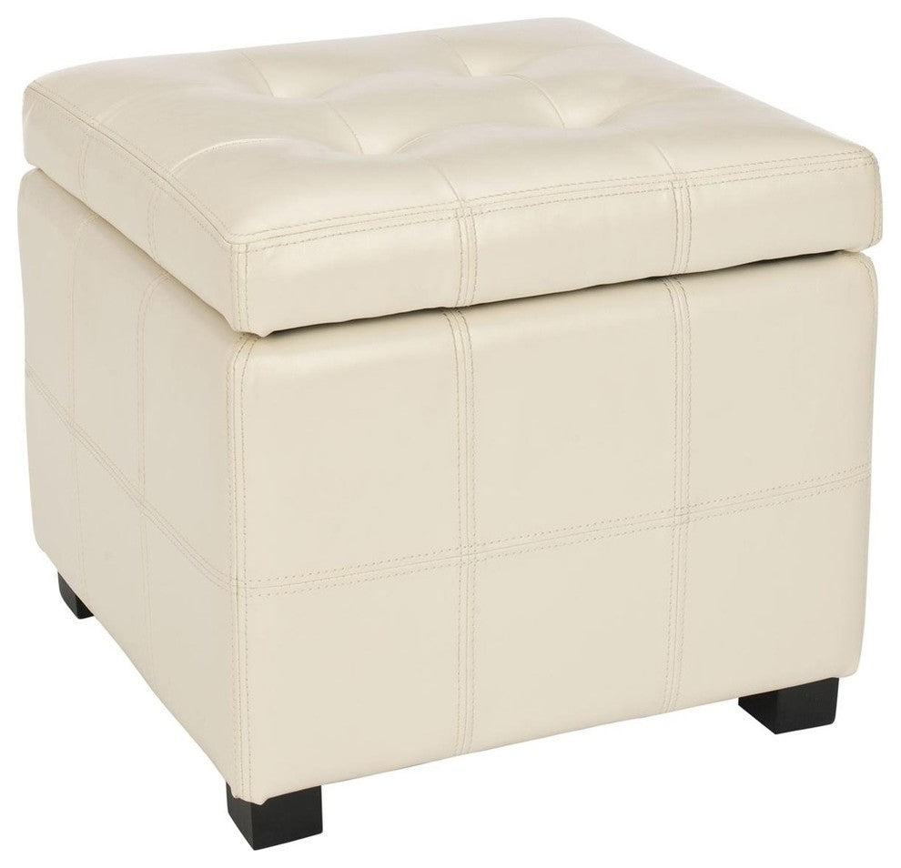 Maiden Tufted Storage Bench - White, Small