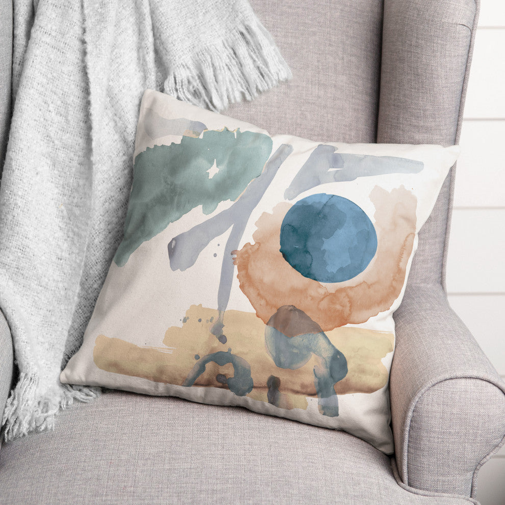 Organic Watercolor Abstract 18x18 Spun Poly Pillow