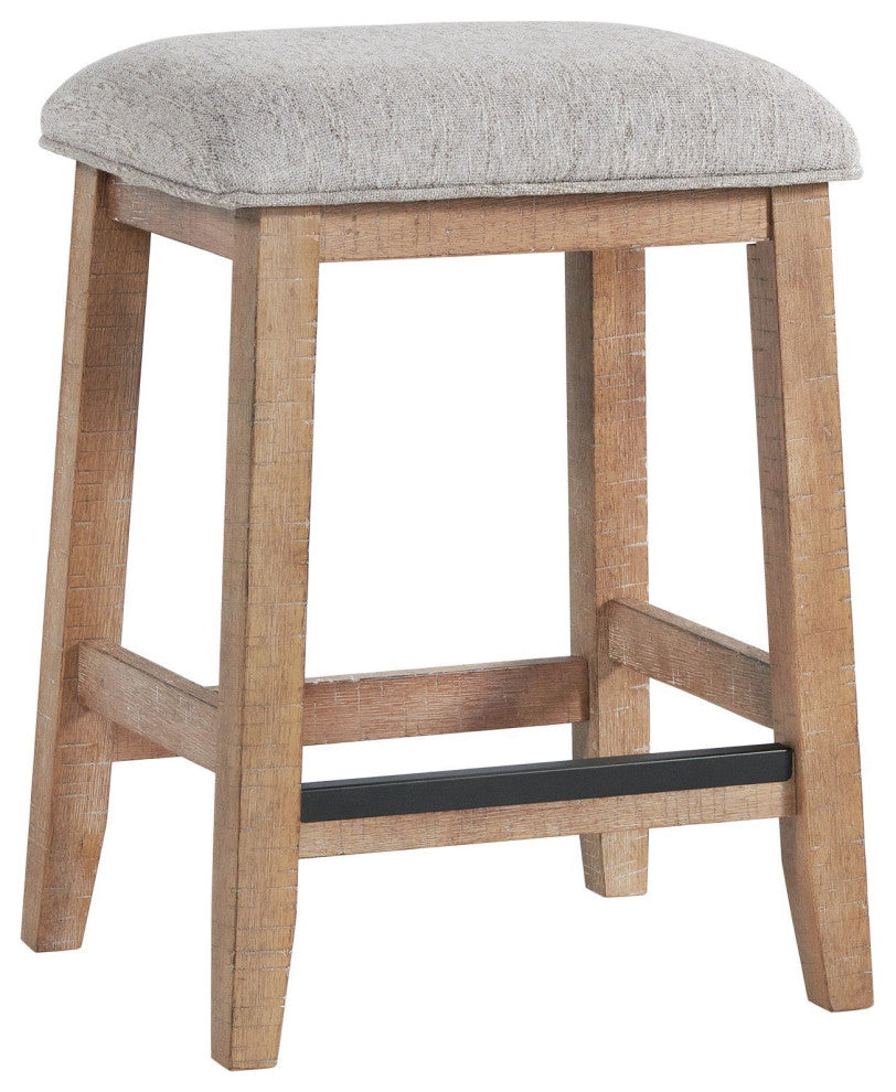 Highland Backless Bar Stool With Cushion Seat, Sandwash, Set of 2