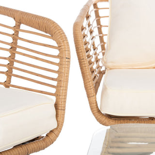 Safavieh Harrley 4Pc Living Set, Natural / White
