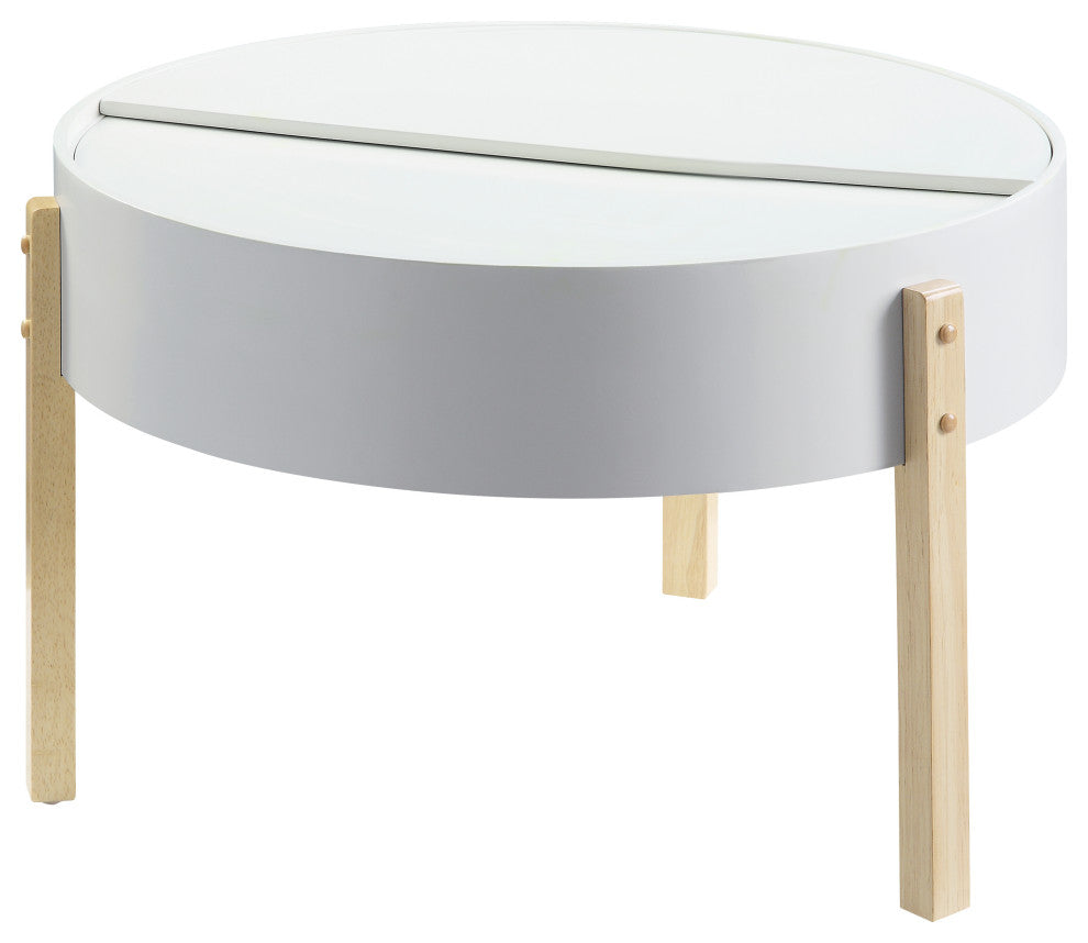 Bodfish Coffee Table, White and Natural