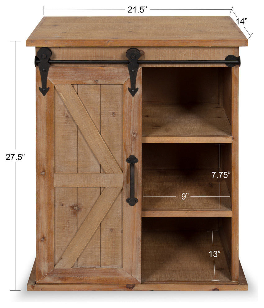 Cates Wood End Table with Sliding Barn Door