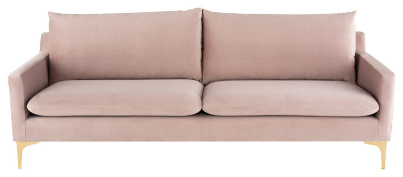 Anders Blush Fabric Triple Seat Sofa, HGSC577