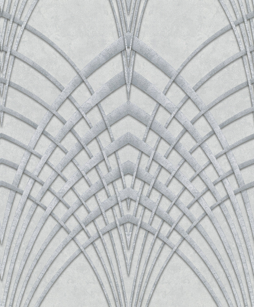 Structures Textured Wallpaper, Arches, 32253, Cream Silver, Sample