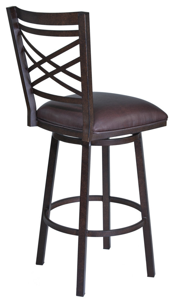 Fargo 30" Barstool, Auburn Bay finish With Brown Pu upholstery