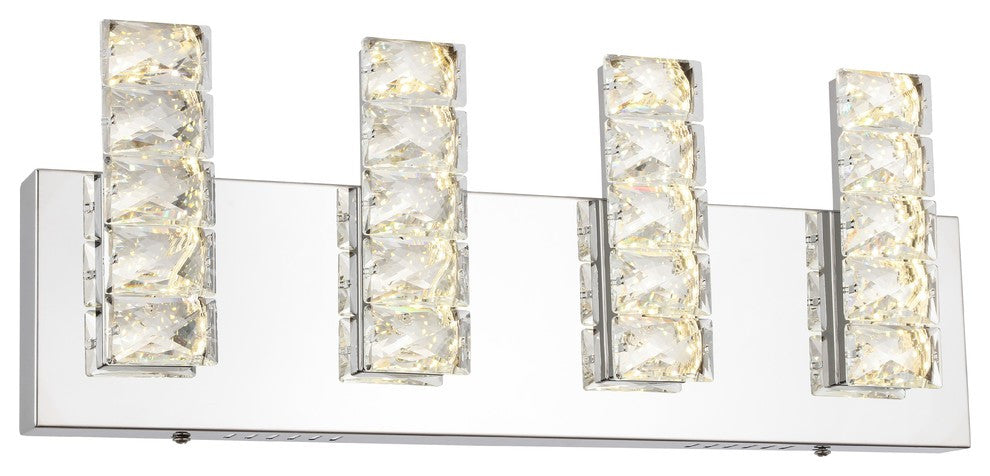 LED Rectangular Wall Sconce With Crystals