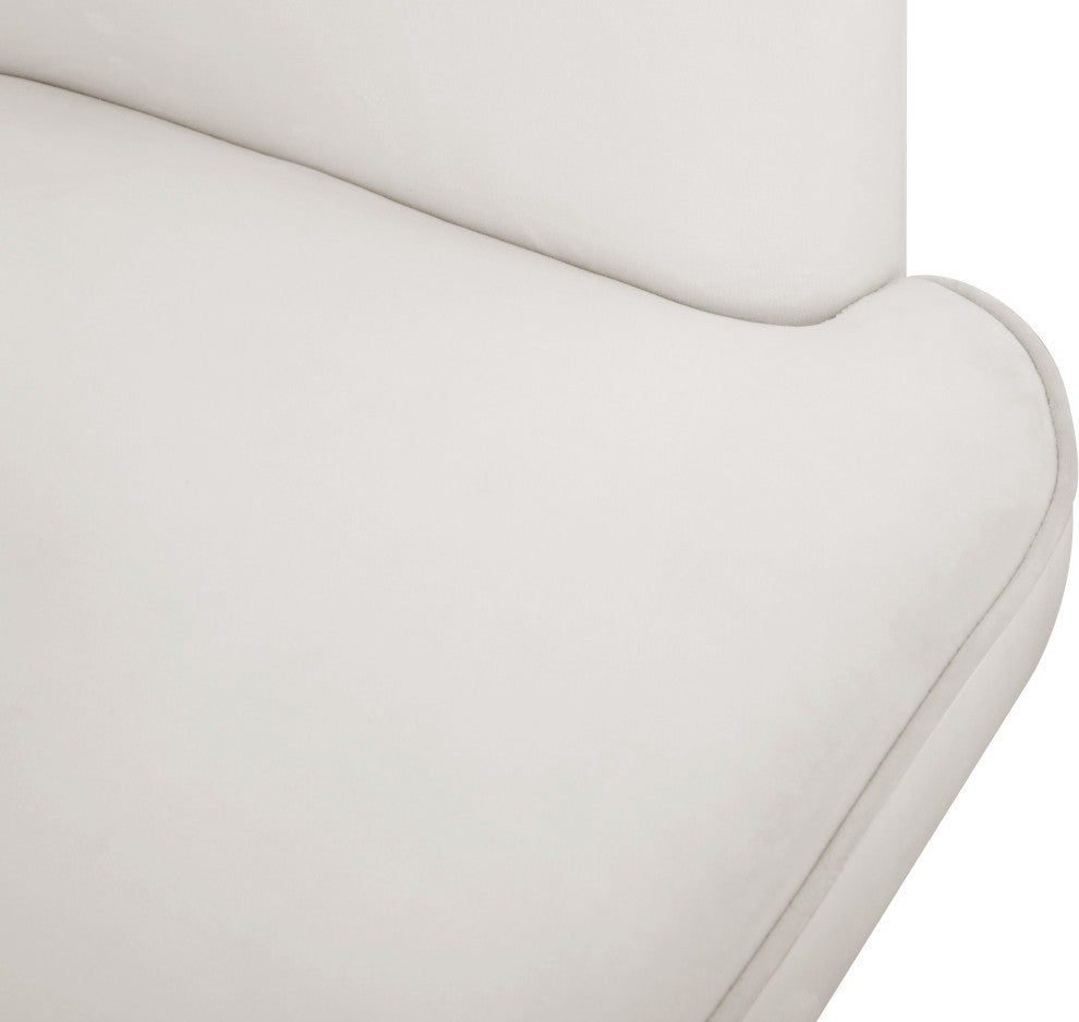 Rays Velvet Upholstered Accent Chair, Cream