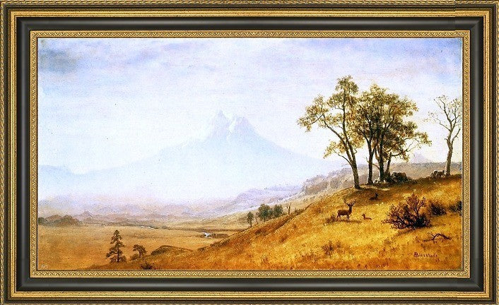 Albert Bierstadt Mount Hood Framed Premium Canvas Print, 15"x30"