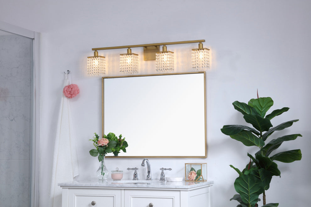Elegant Lighting LD7012 Phineas 4 Light 36"W Bathroom Vanity - Brass
