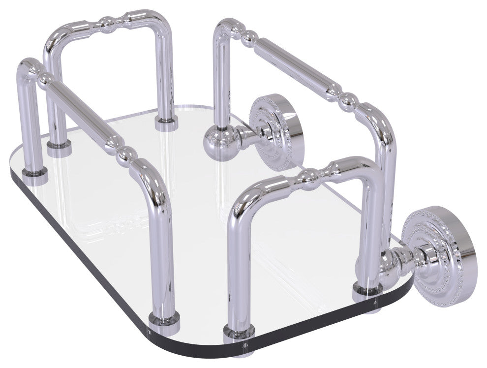 Dottingham Wall Mounted Guest Towel Holder, Polished Chrome